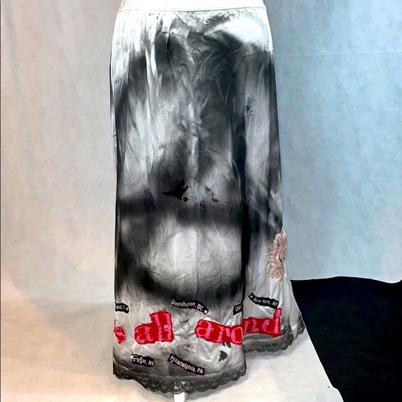 Lexa Vonn Dresses & Skirts - Anarchy is all around vintage upcycled nylon maxi slip skirt